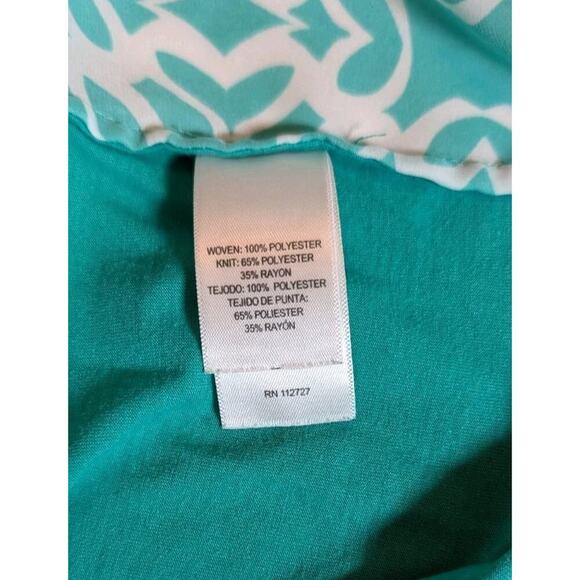 Hanna & Gracie Womens Top Blouse XL Sleeveless Green Batik V Neck Top - Picture 5 of 8